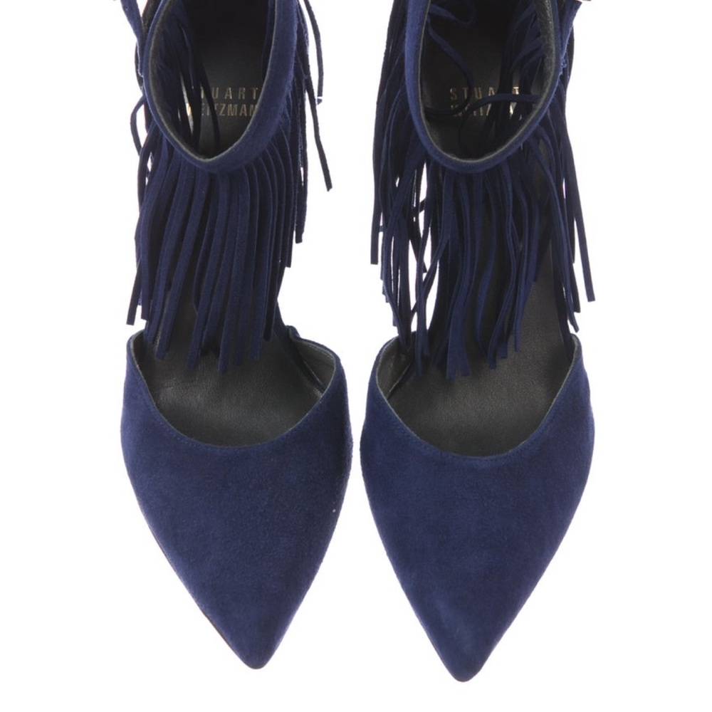 Stuart Weitzman Navy Suede Pointy Toe heels